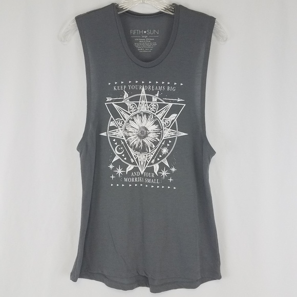 Fifth Sun Tops - 🖤3for$25 Fifth sun grey sunflower graphic tank